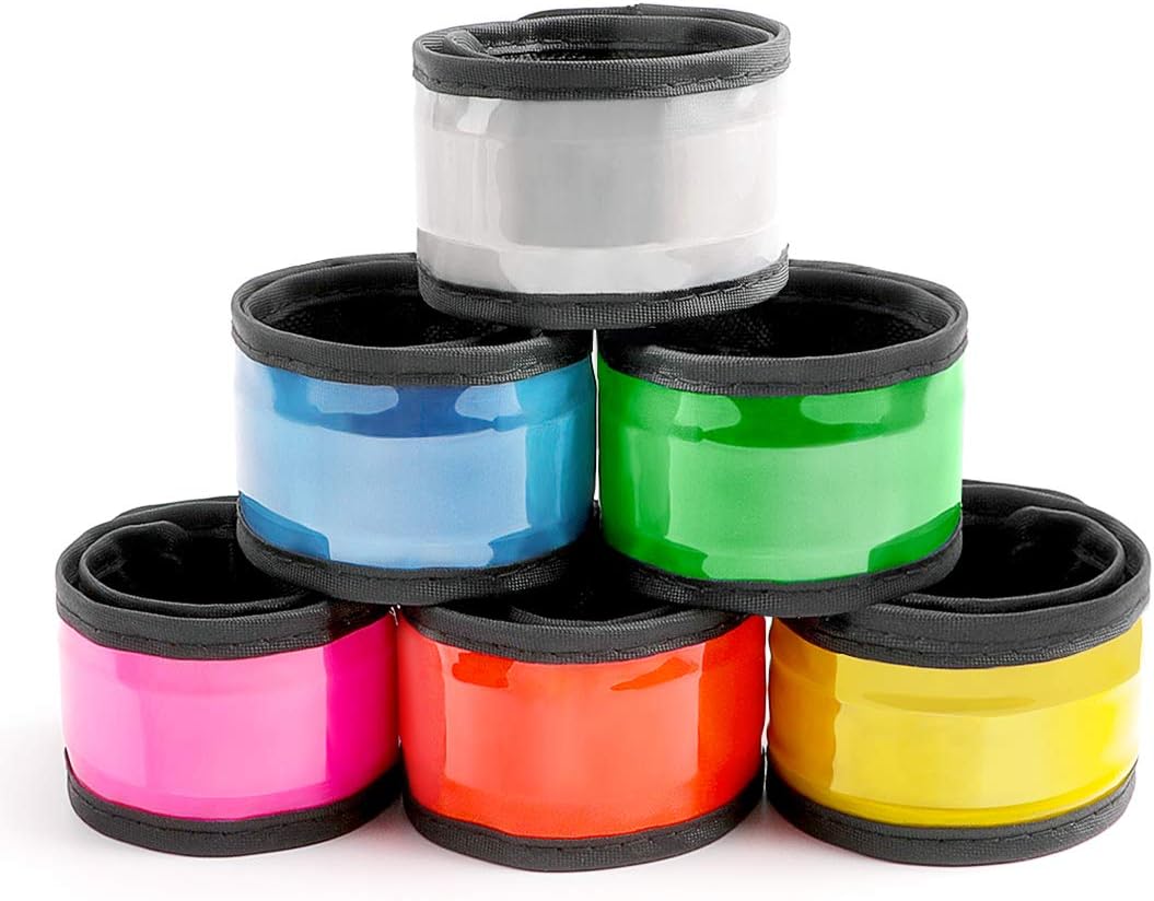 esonstyle Pack of 6 LED Light Up Band Slap Bracelets Night Safety Wrist Band for Cycling Walking Running Concert Camping Outdoor Sports