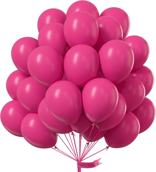 PartyWoo Hot Pink Balloons 50pcs 12 Inch Magenta Fuchsia Balloons for Baby Shower Gender Reveal Engagement Bachelorette Wedding Bridal Shower Anniversary Birthday Party Decorations Pink-Y12