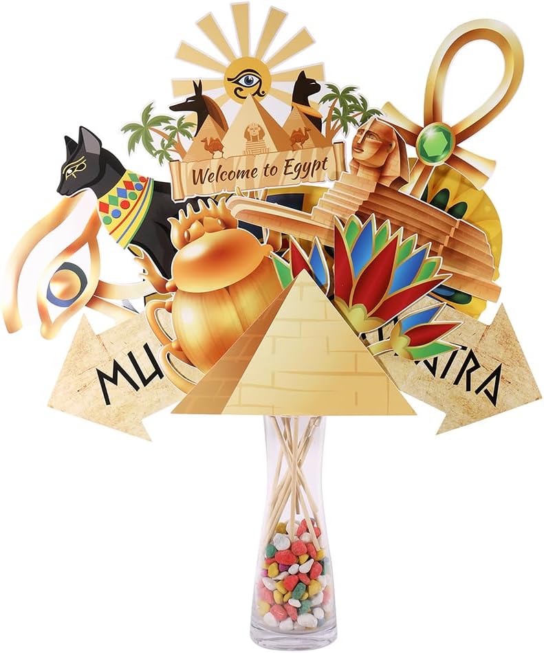 Ancient Egyptian Photo Booth Props, 28pcs Ancient Egypt Photo Booth Props, Htabiol Ancient Egyptian Party Decorations, Egyptian Decor, Fit for Ancient Egypt Party Decor, Egypt Birthday Party Decor