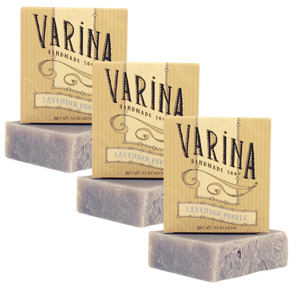 Lavender Purple Bar Soap – Floral Herbal Scent – 3 Pack