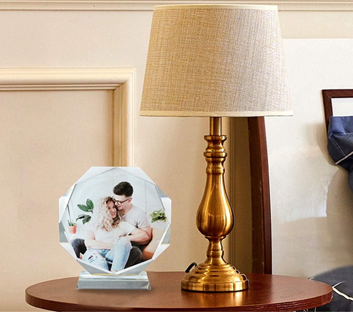 FANF&YKPY Personalized Crystal Glass Custom Color Photo Desktop Decorative Photo Frames, Birthdays, Wedding Gifts,Gift for Girlfriends, Husbands,Wife,Couple,Friends,Child