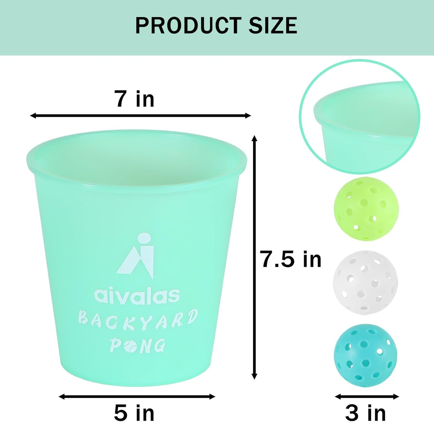 Yard Pong Outdoor Games Glow Set in Dark for Adults,Family and Kids,Giant Yard Pong for Beach,Camping,Lawn,Backyard and Yard Parties,with Buckets, Balls and Carrying Bag