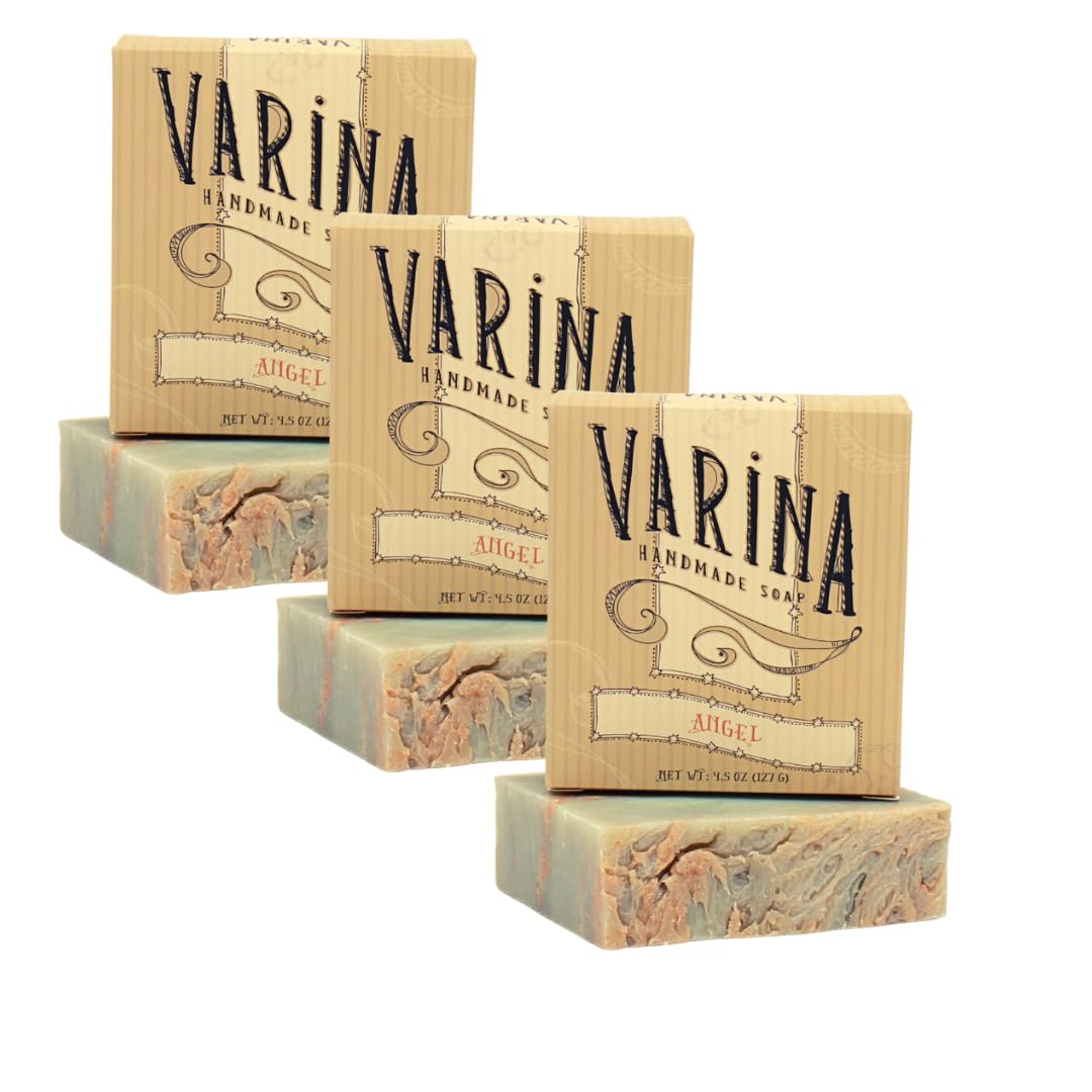 Natural Angel Bar Soap - Gentle Cleansing for Sensitive Skin, Floral - 3 Pack