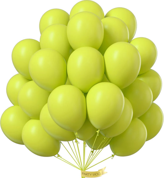 PartyWoo Lime Green Balloons 50 pcs 12 Inch Balloons for Graduation Halloween Safari Jungle Dinosaur Baby Shower Birthday Summer Party Decorations Green-Y8