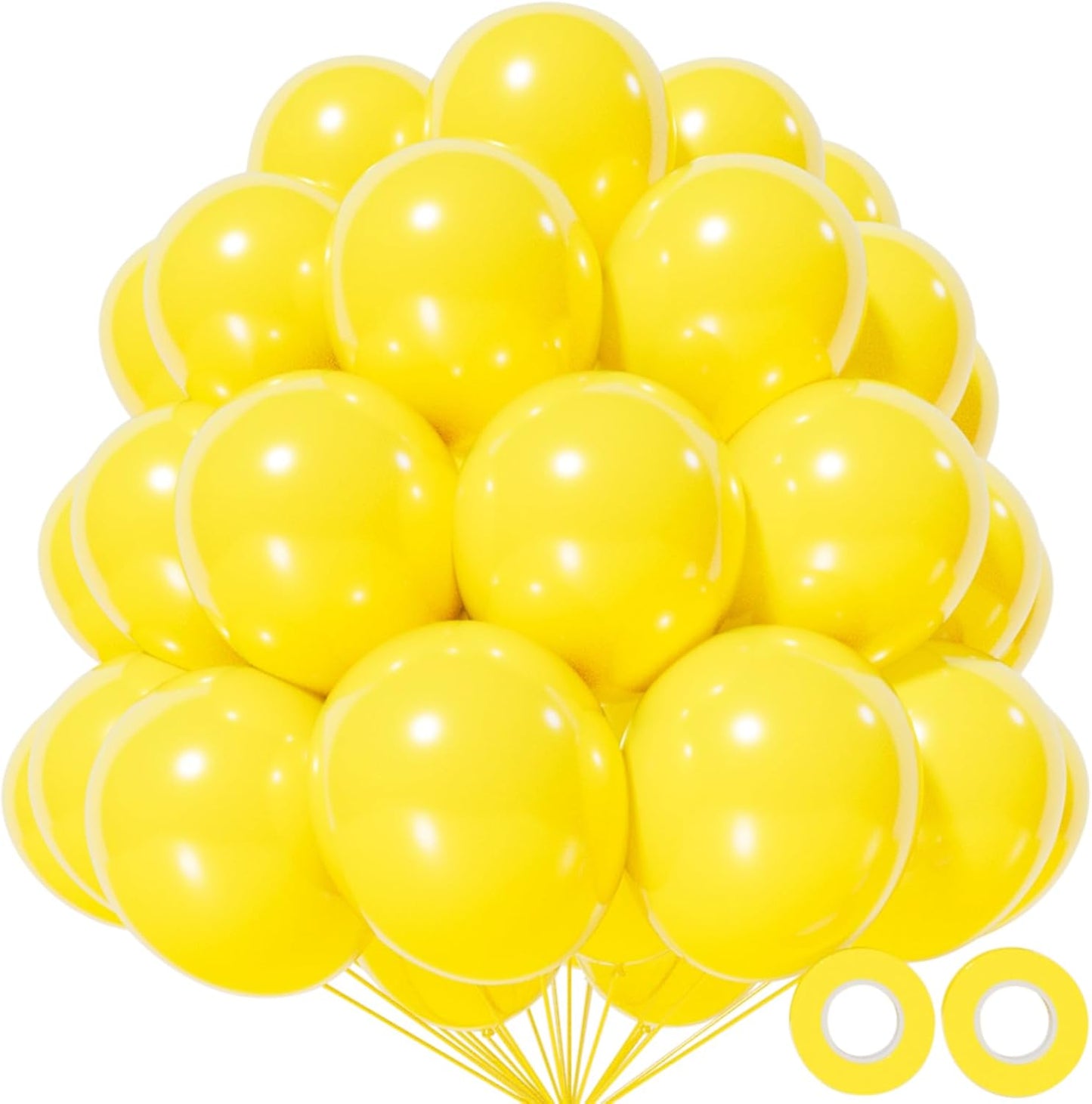 KAWKALSH Yellow Balloon 110pcs, 12 Inch Thickened Latex Party Balloons Helium Bright Color for Birthday Baby Shower Wedding Party Supplies Arch Garland Decoration