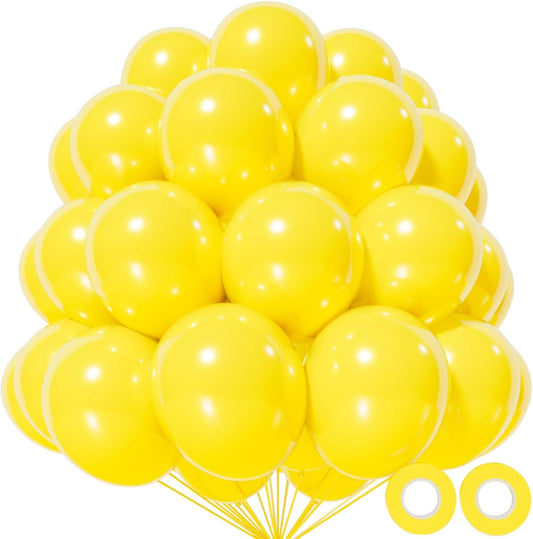 KAWKALSH Yellow Balloon 110pcs, 12 Inch Thickened Latex Party Balloons Helium Bright Color for Birthday Baby Shower Wedding Party Supplies Arch Garland Decoration