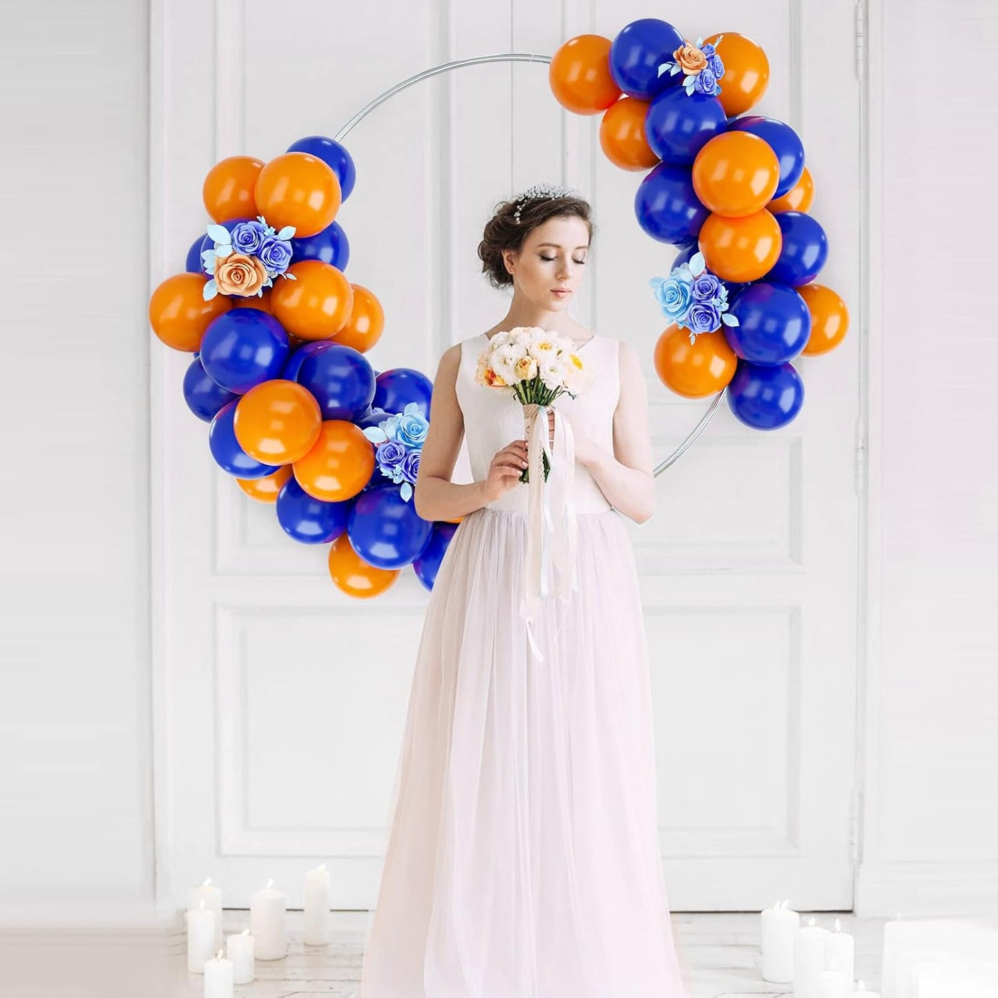 Balloons Blue and Orange, 50PCS Blue and Orange Latex Balloon, Blue and Orange Party Balloons Birthday Balloons Decoration for Girls Boys Birthday Party Baby Shower Bridal Shower Engagement