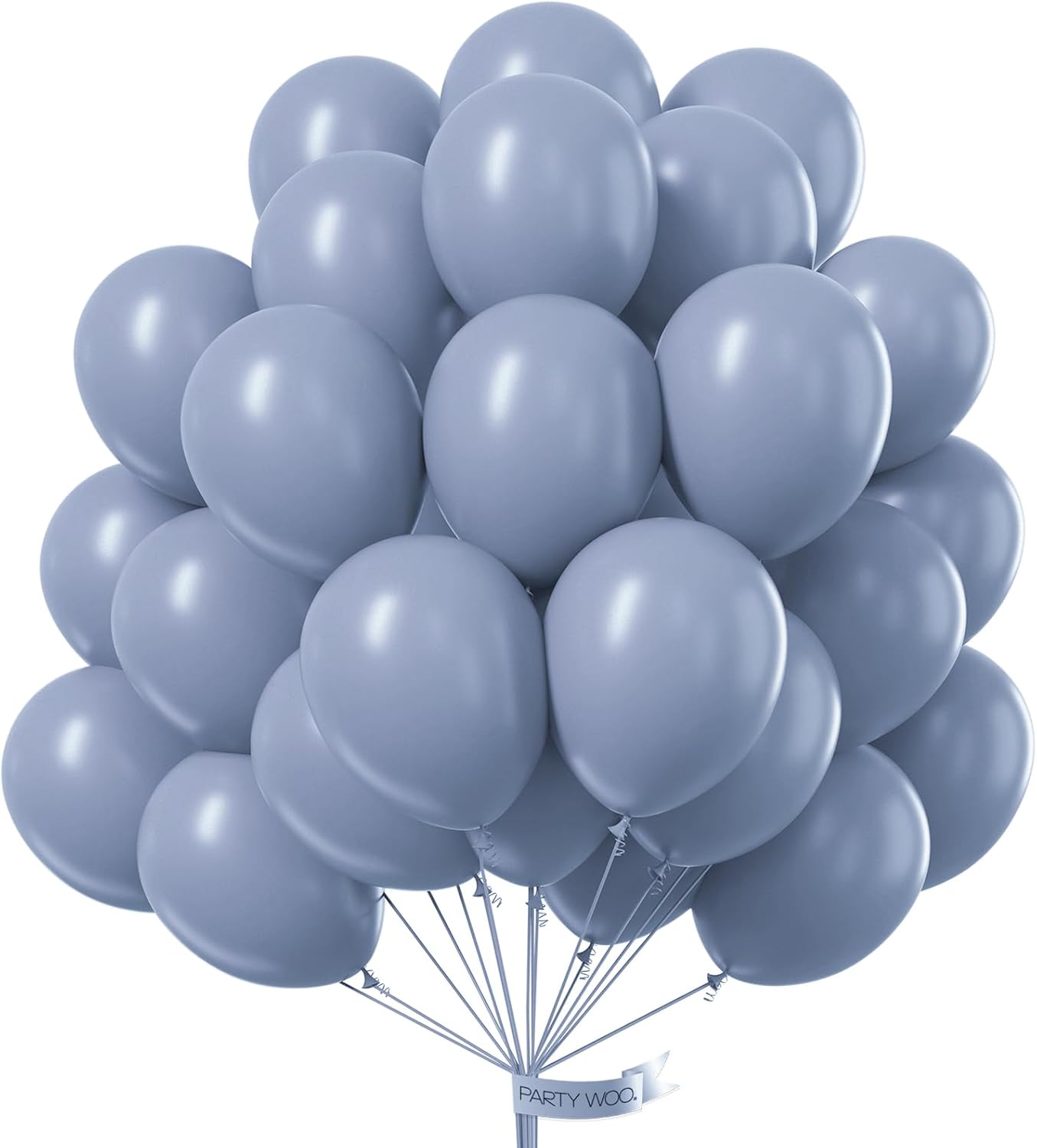 PartyWoo Dusty Blue Balloons 50 pcs 12 inch Boho Blue Balloons for Graduation Wedding Baby Shower Gender Reveal Anniversary Birthday Party Decorations Blue-F16