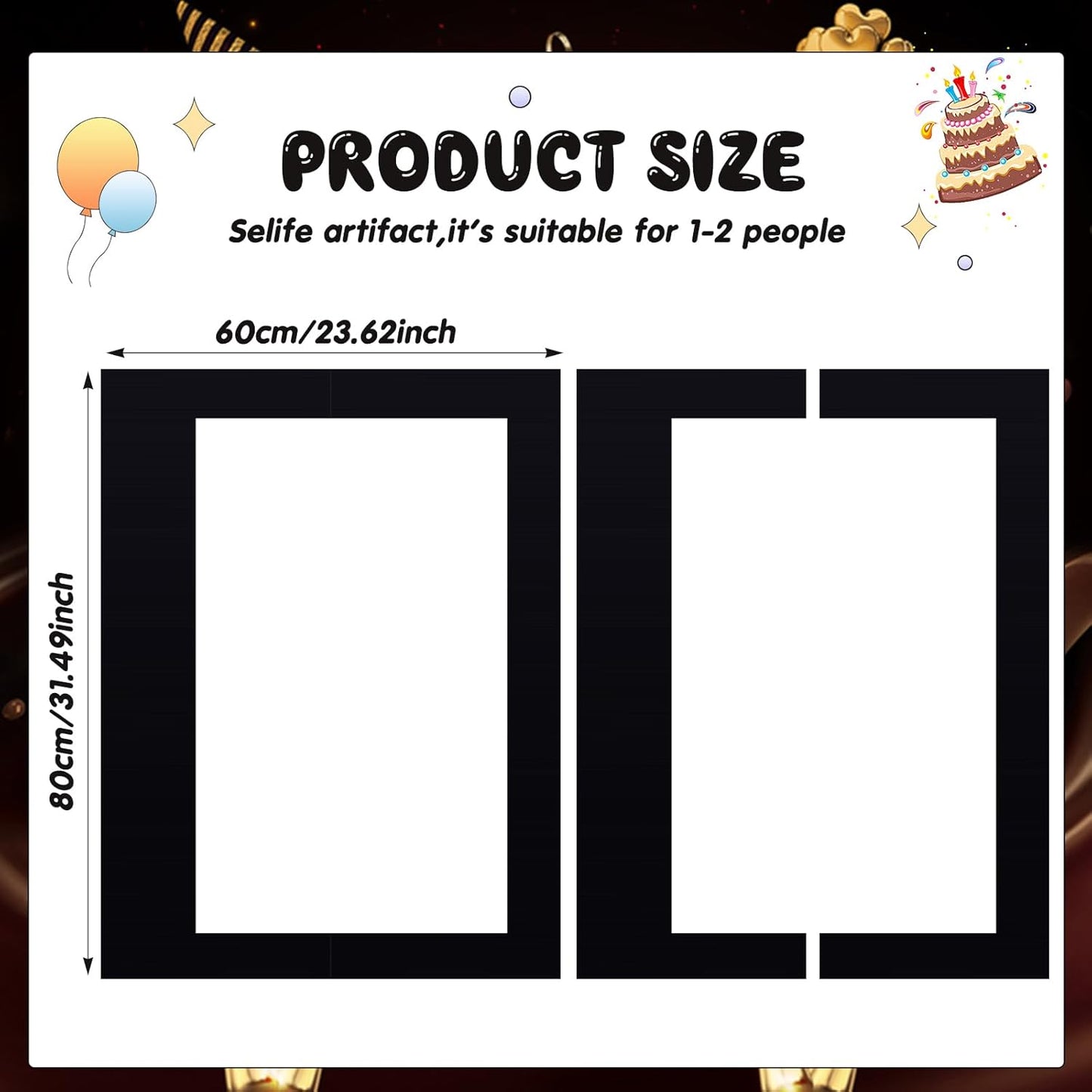 32 x 24 Inch Photo Booth Selfie Frame Prop Booth for Birthday Event Parties Large Blank DIY Cutout Props for Funny Decoration Christmas, Holiday Supplies