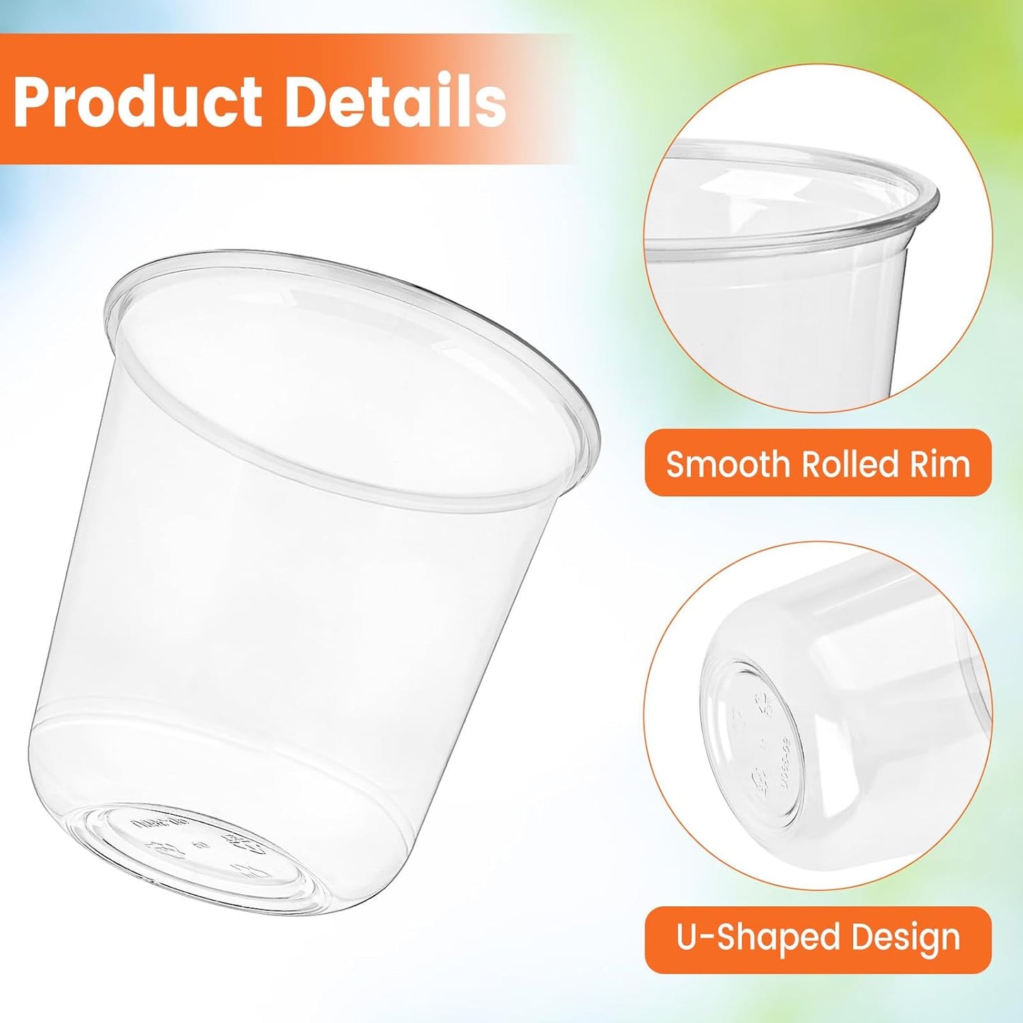50 Pcs Disposable Stemless Wine Glasses, 12 Oz Clear Plastic Cold Drinking Cups Party Cups for Wedding, Meeting, Catering, Cocktail