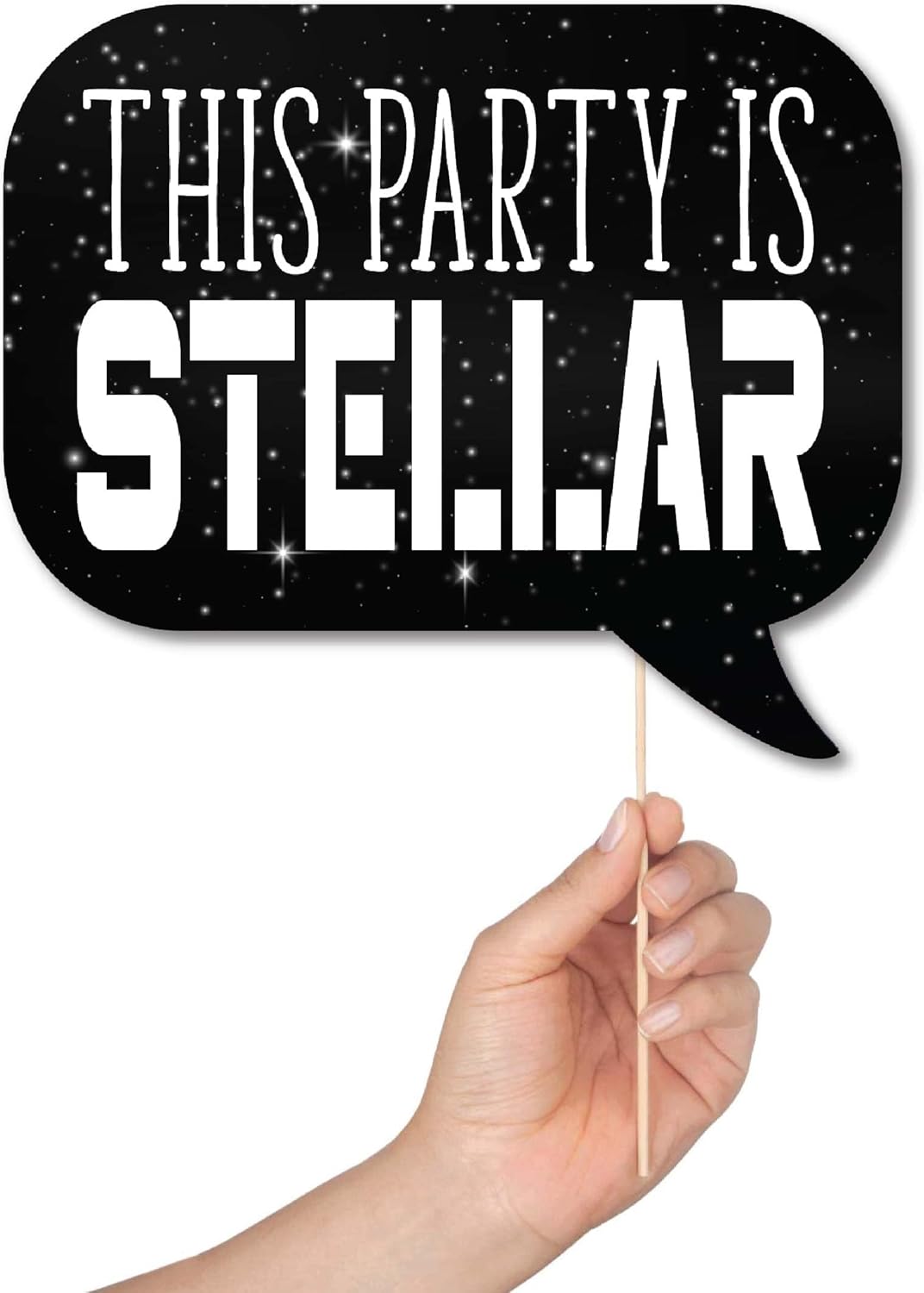 Space Photo Booth Props - 41-pc Photobooth Kit with 8 x 10-Inch Sign, 60 Adhesive Pads, 45 Sticks - Space Party Decor - Space Props - Out of This World Party Decorations