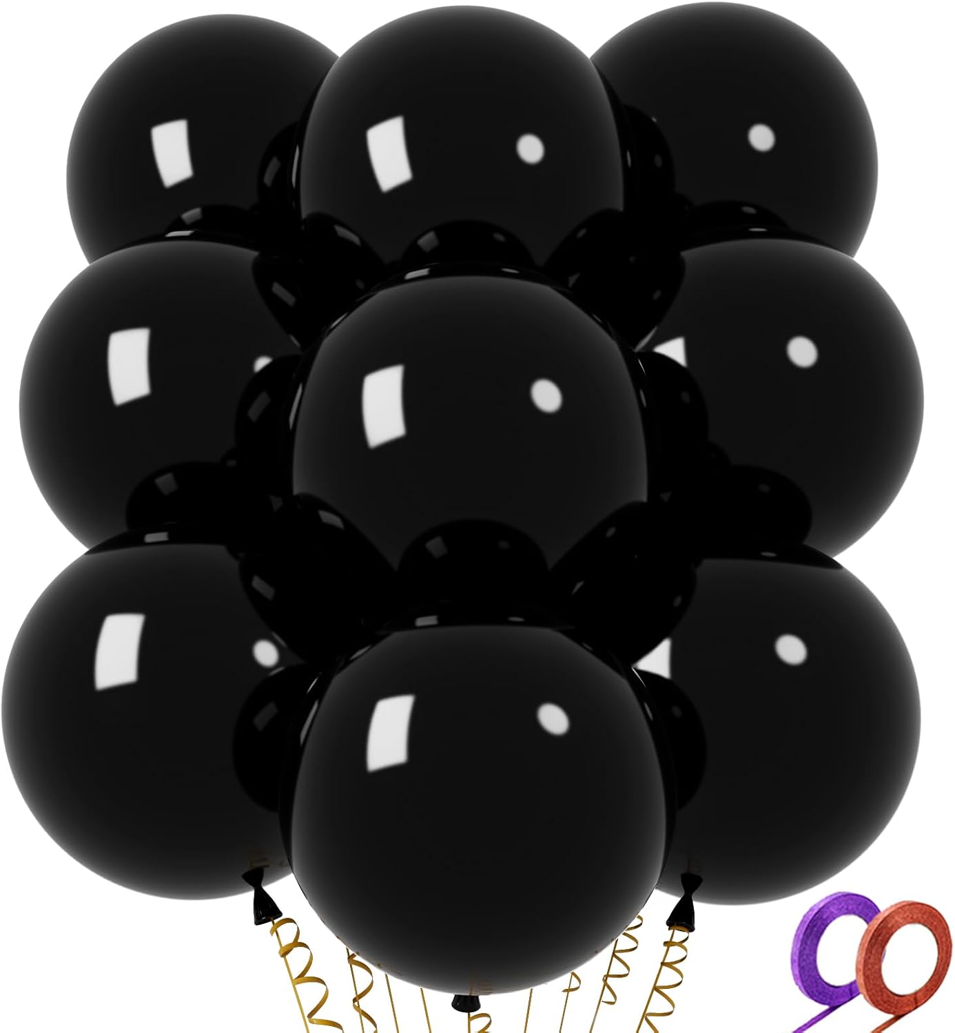 32Pcs Black Big Balloons 18 Inch, Round Large Latex Party Balloons for Birthday Wedding Decorations. (black)
