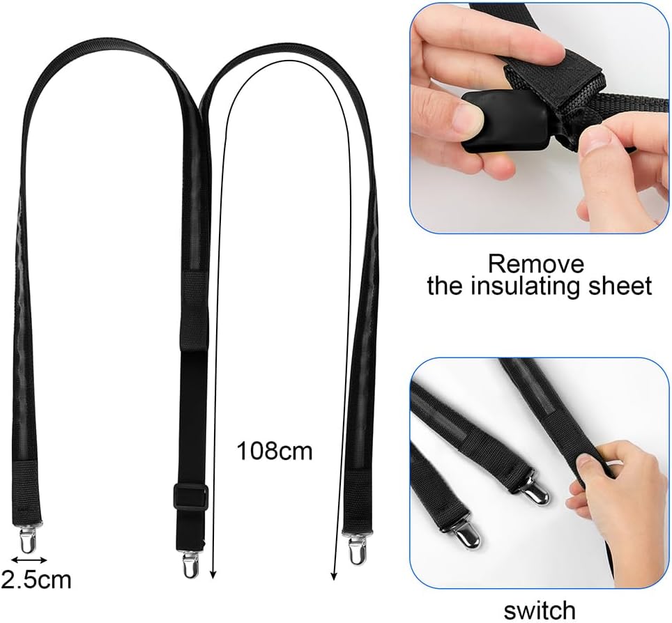 Ainiv Light Up Neckties Bowties Suspenders LED Party Supplies Glow in the Dark Adjustable for Women and Men Parties