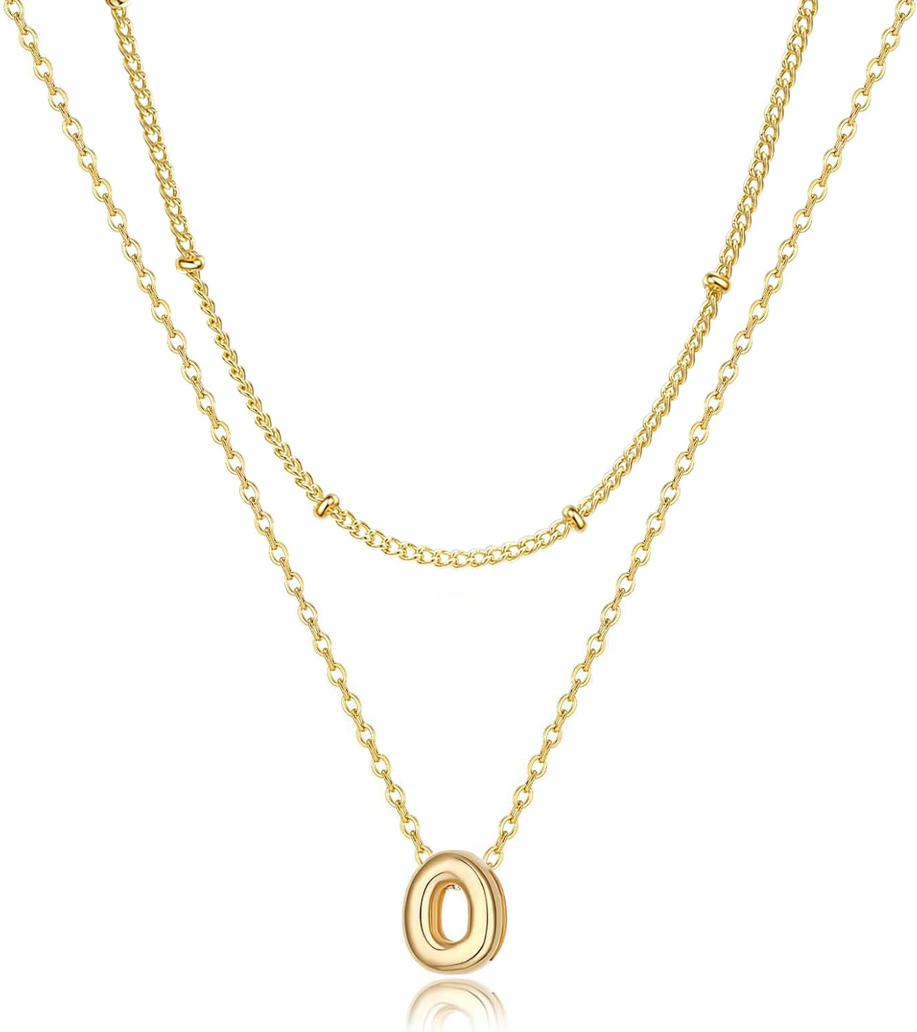 Bubble Letter Necklace Layered Initial Necklaces for Women Dainty Cute Choker Pendant Stack Jewelry Teen Gift Trendy Stuff