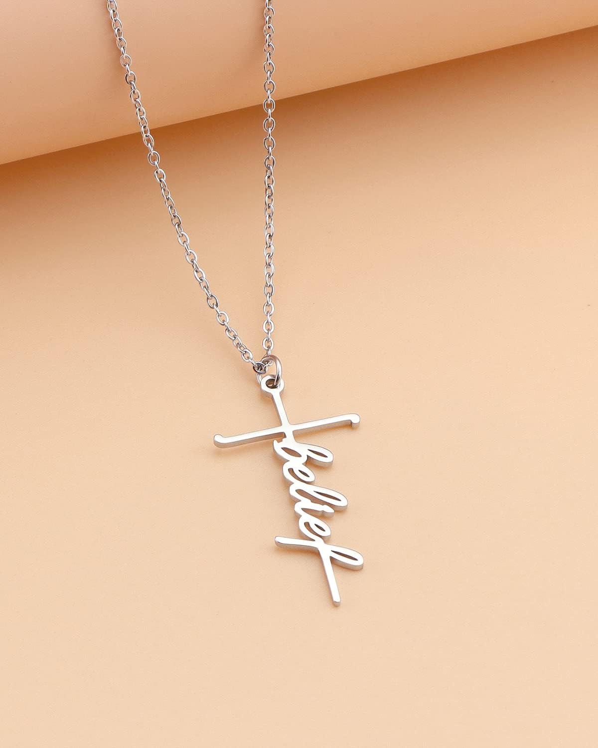 Lcherry Faith Cross Pendant Necklace for Women Religious Christian Jewelry Mother's Day Gifts for Women