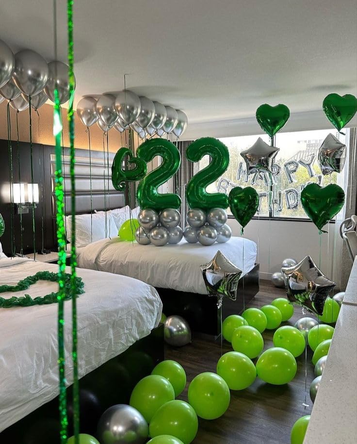 Green Number 15 Balloon 40 inch, 15 Number Balloons, 15th Green Birthday Decorations, 15 Year Old Girls Boys Party Supplies, St. Patrick's Day Games Theme Birthday Decorations