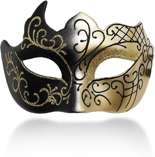 Masquerade Mask for Men Couple Venetian Mask for Halloween Mardi Gras Costume Party Prom Ball