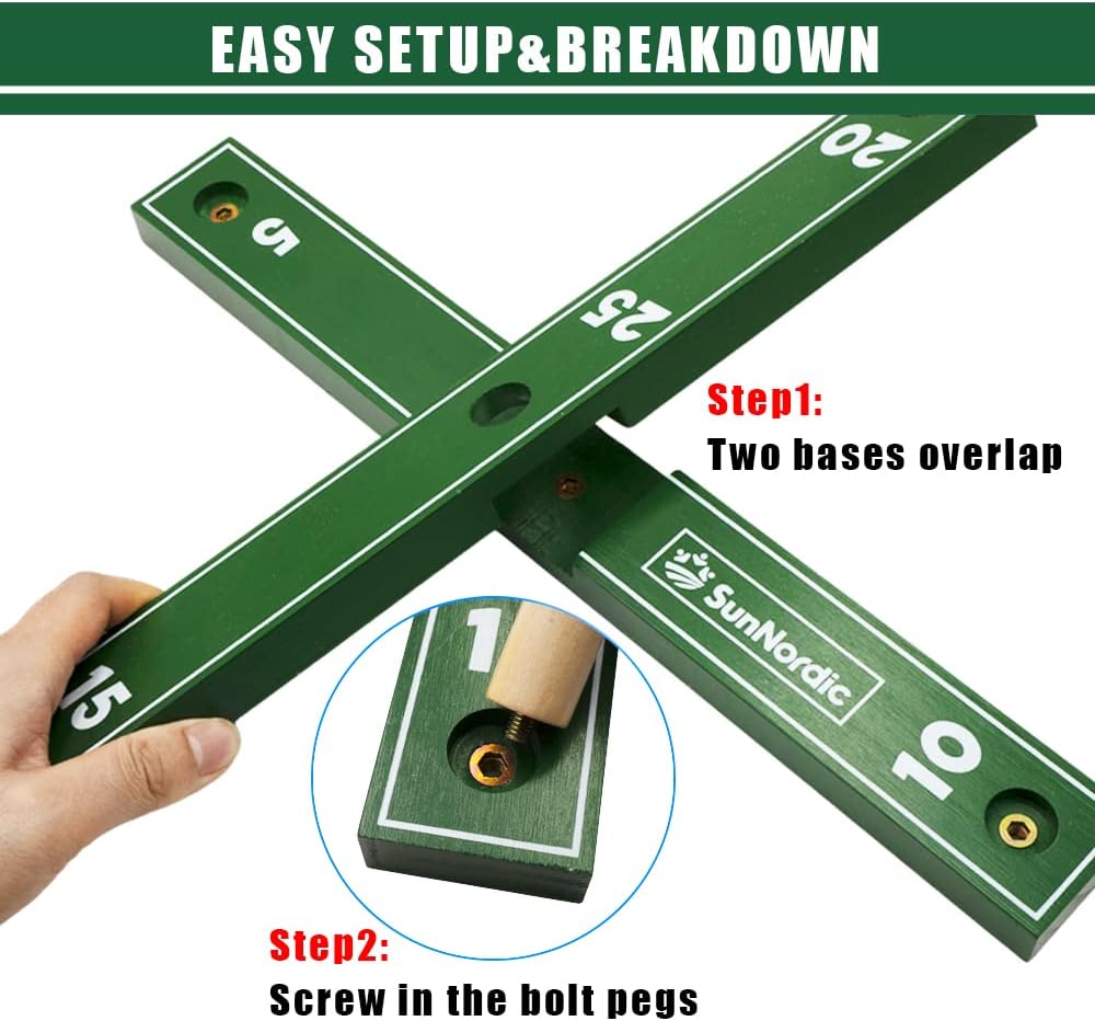 Wooden Ring Toss Game Set, Backyard Beach Camping Game with Toss Rings & Portable Carrying Bag, Outdoor Lawn & Yard Games for Kids, Adults & Family