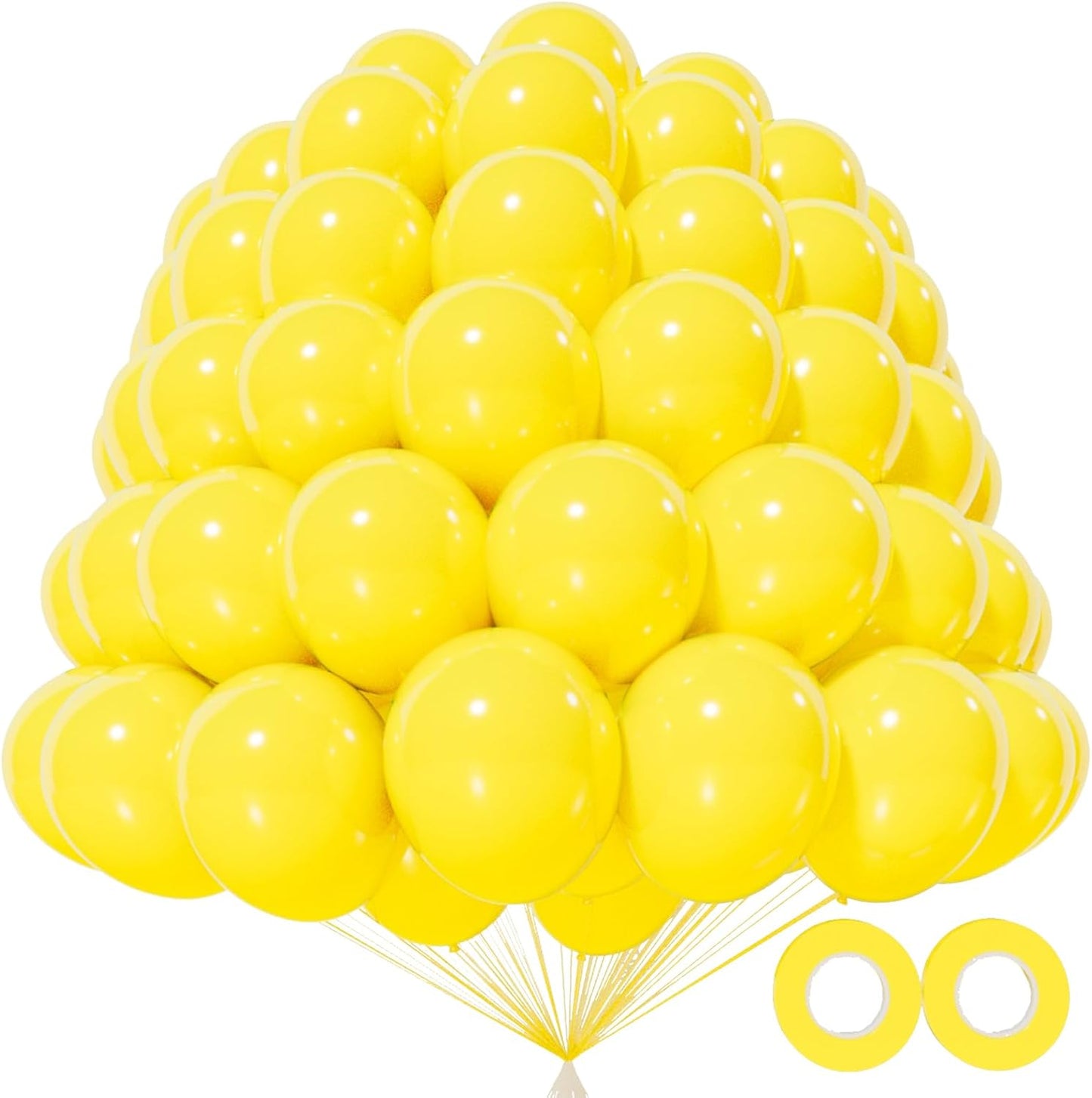 KAWKALSH 200pcs Yellow Balloons 5 Inch, Small Mini Latex Balloons for Party Birthday Baby Shower Anniversary Festival Arch Garland Decoration