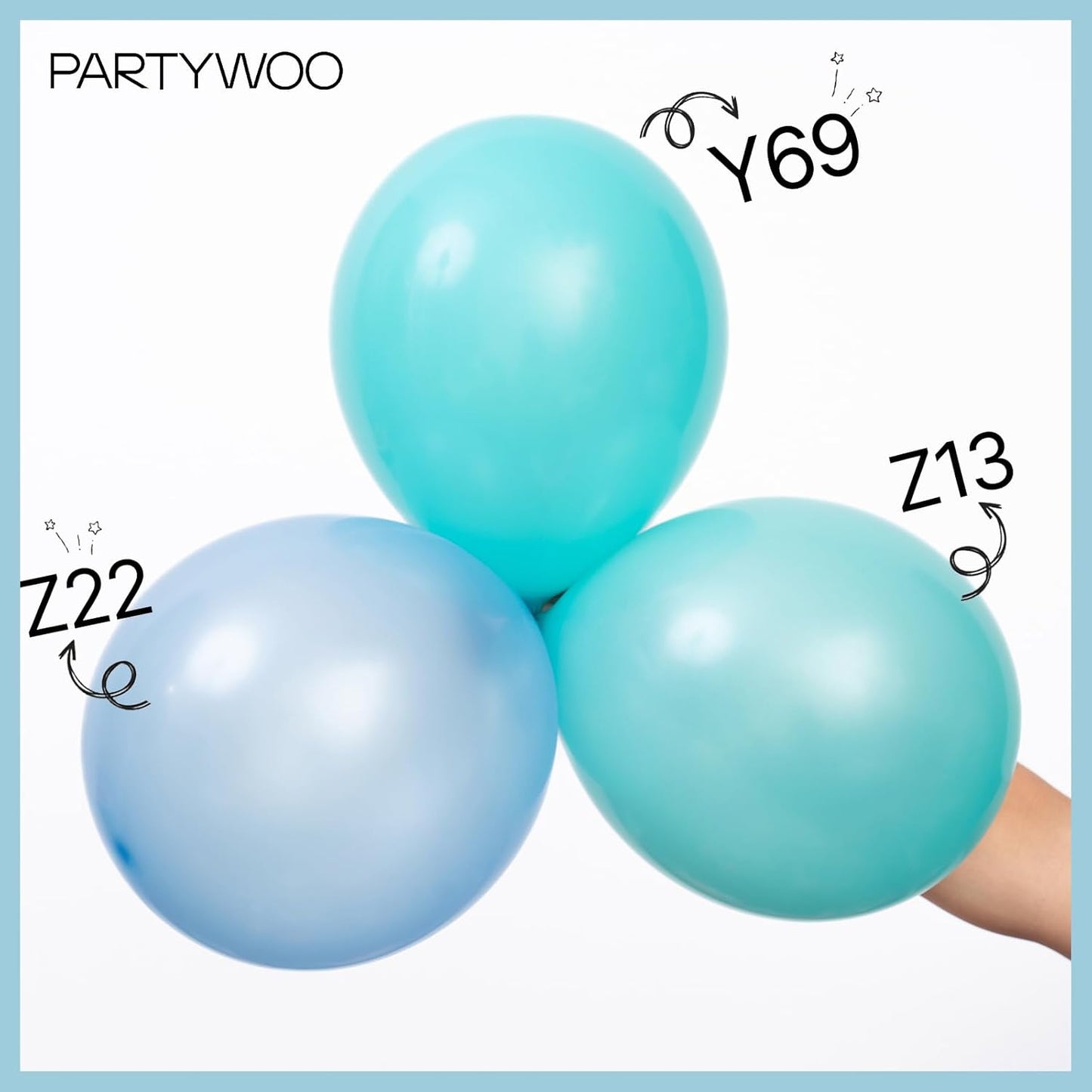 PartyWoo Teal Balloons 50 pcs 12 Inch Pearl Turquoise Aqua Blue Dark Teal Balloons for Graduation Wedding Baby Shower Bridal Shower Gender Reveal Anniversary Birthday Party Decorations Teal-Z13