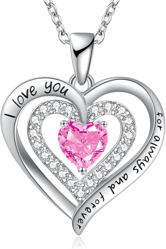 REDBEE Necklaces for Women Birthstone Heart Necklace Jewelry for Wife Girlfriend Woman Necklace