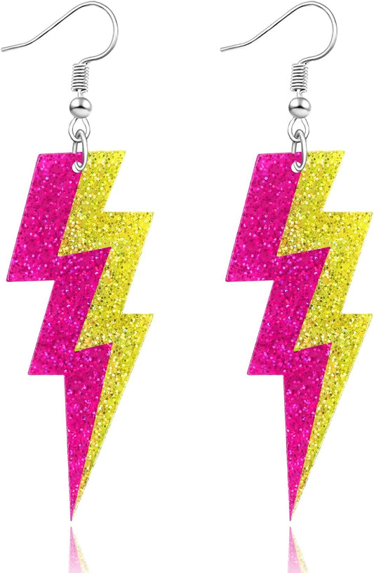 80s 90s Retro Cassette Tape Neon Earrings for Women Acrylic Radio Earring Set for 80s 90s Accessories Cosplay Party Jewelry Gifts