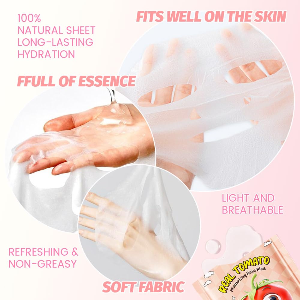 Kaely 10 Pack Fruit Face Masks for Kids, Kids Face Mask Spa Day Kit Supplies, Spa Party Favors for Teens Girls Women, Sheet Facial Mask Skincare Gifts Set, Moisturize Soothe for All Skin Types, 01