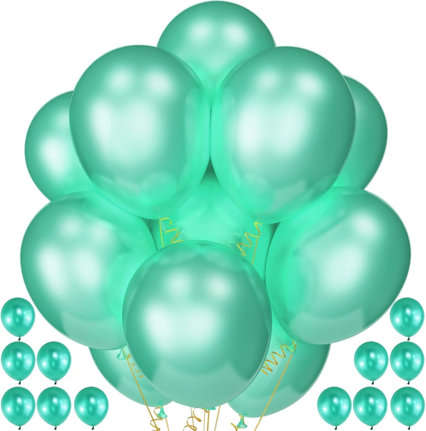 120 Pack Pearl Green Balloons, Bright 12 inch Royal Green Latex Party Balloons for Birthday Wedding Baby Shower Halloween.