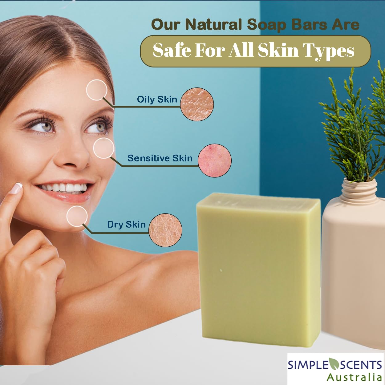 Simple Scents Australia French Pear Scented Natural Soap Bars (12 Bars), 3.5oz Moisturizing French Triple Milled Soap Bars Enriched with Shea Butter - Pure Plant Oil Bath & Body Bars