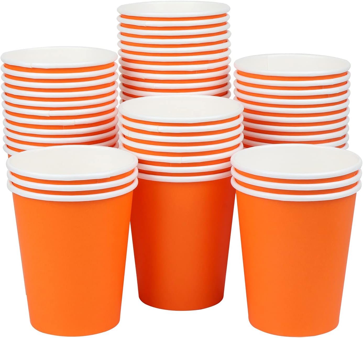 Yes!Fresh Party Cups,50 Count,Multicolor Paper Cups For Weddding,Party,Picnic, BBQ, Travel, and Event(Orange)