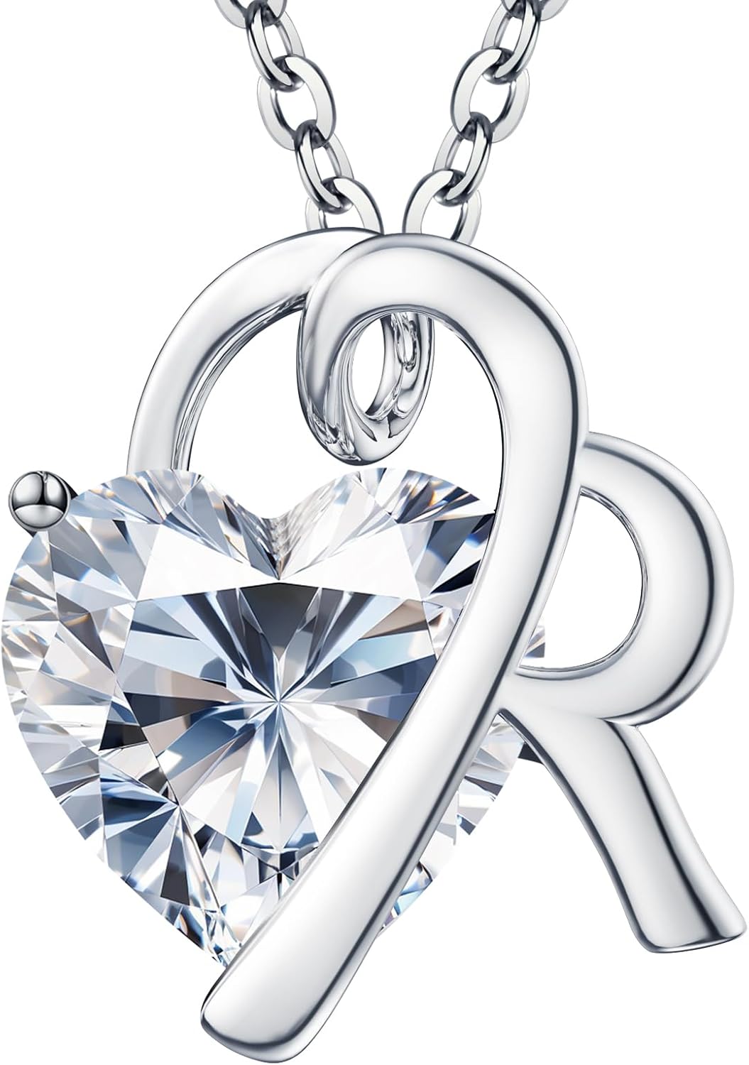 ForeverLove Heart Necklaces for Women, 4-2 Carats Heartshap Moissanite, Silver Pendant Jewelry, Anniversary Birthday Gifts for Wife, Girlfriend, Daughter, Mom