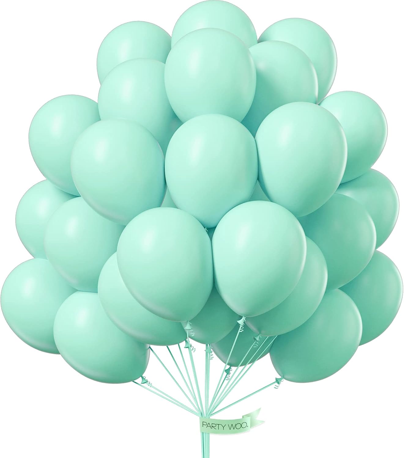 PartyWoo Teal Balloons 50 pcs 12 Inch Pastel Teal Turquoise Peppermint Mint Balloons for Graduation Gender Reveal Baby Shower Wedding Anniversary Birthday Party Decorations Mint-Q03