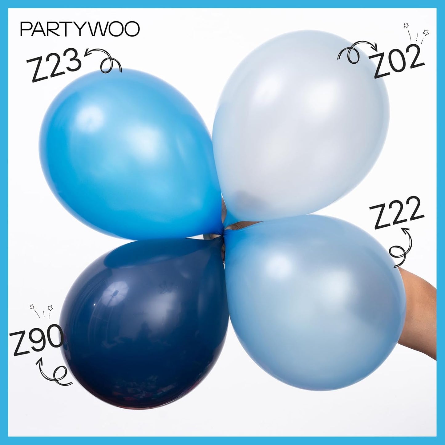 PartyWoo Pearl Blue Balloons 50 pcs 12 Inch Sky Blue Latex Helium Balloons for Graduation Wedding Baby Shower Gender Reveal Under the Sea Anniversary Birthday Party Decorations Blue-Z23
