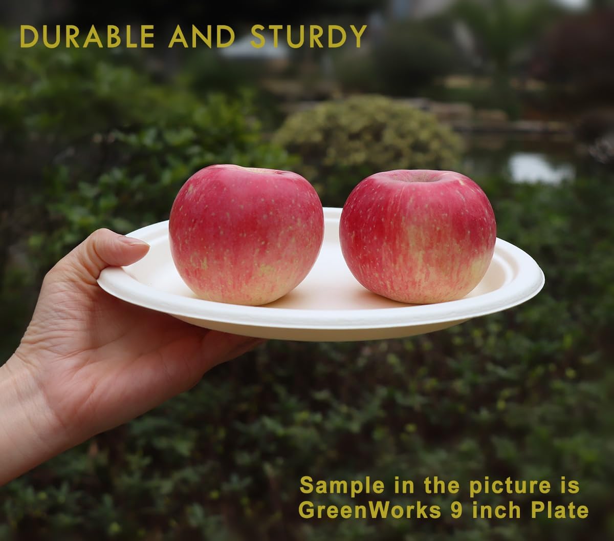 GreenWorks 200 Count 6“ Small Compostable Dessert Plates, Heavy-duty Unbleached Biodegradable Bagasse and Bamboo fiber Paper Plates …