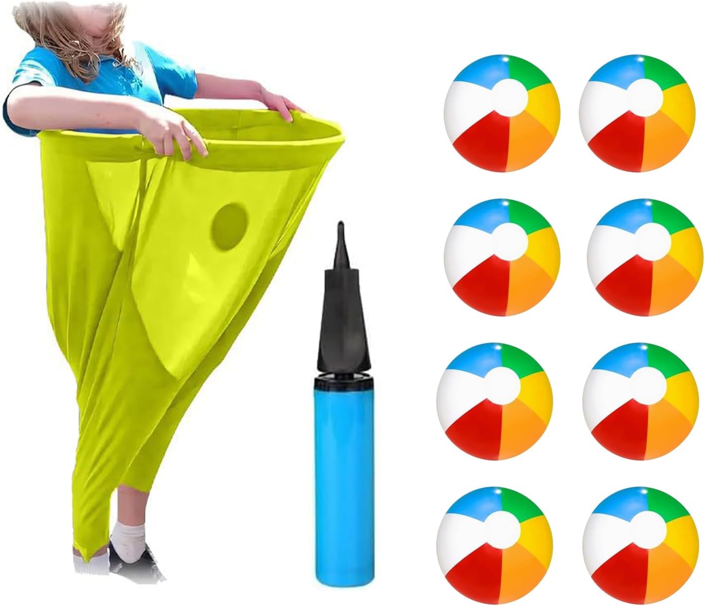 Grandma Pants Courtyard Game, Giant Outdoor Leisure Throwing Competition, Grandma Courtyard Game Pants, Team Relay Family Reunion Party Outdoor Game Set with 8 Elastic Balls and 1 Air Pump