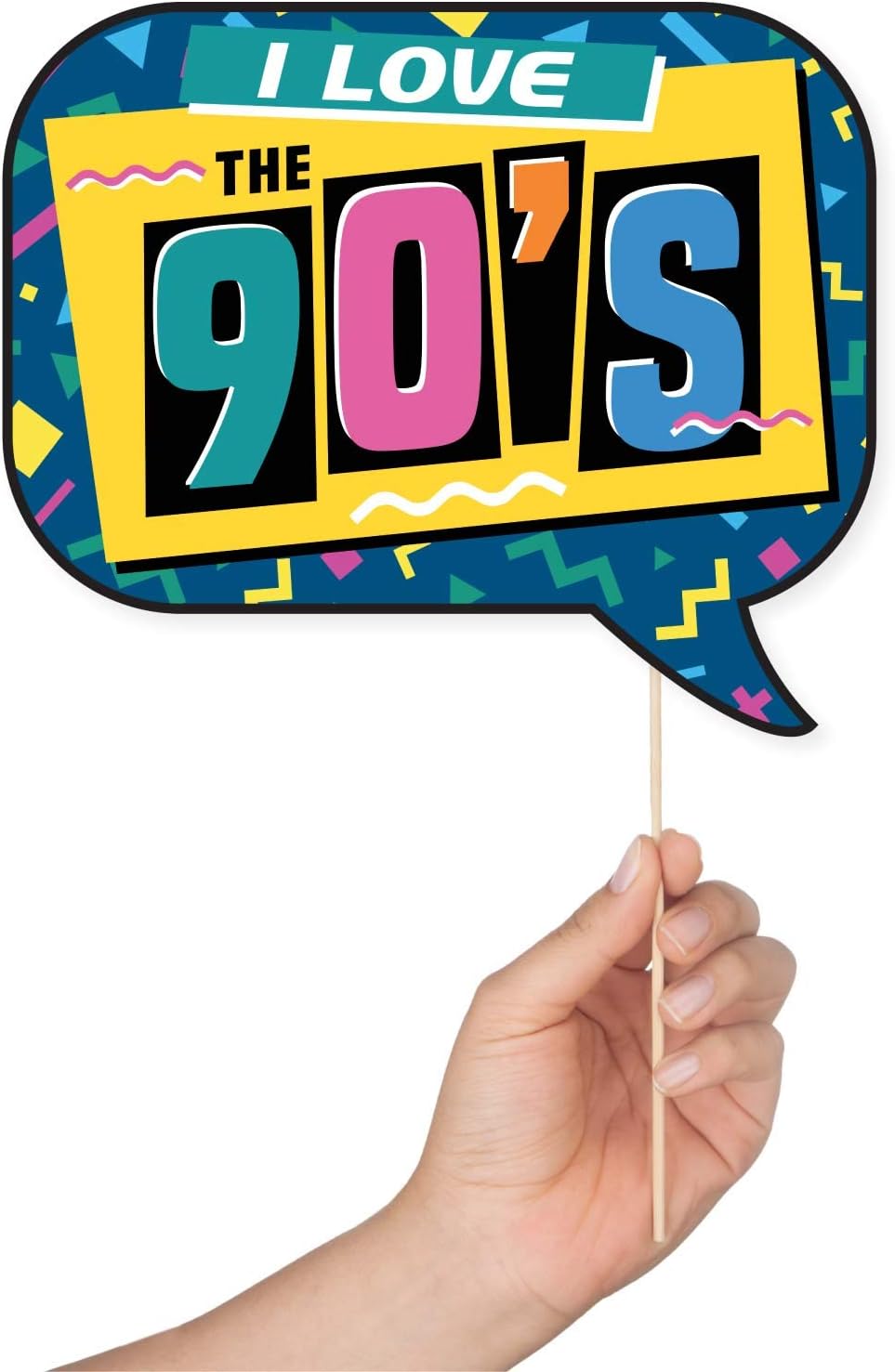 90s Photo Booth Props - 41-pc 90 s Selfie Prop Kit with 8 x 10-Inch Sign, 60 Adhesive Pads, 45 Sticks - 90 s Party Decorations - 90s Birthday Party