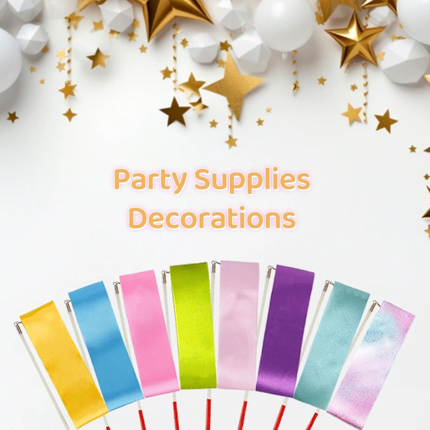 YANMIN Princess Party Favors - 24pcs Dance Ribbon Wand for Kids 4-8 8-12 Princess Mermaid Birthday Party Streamers Decorations Supplies Girls Princess Party Carnival Outdoor Games Goodie Bag Stuffers