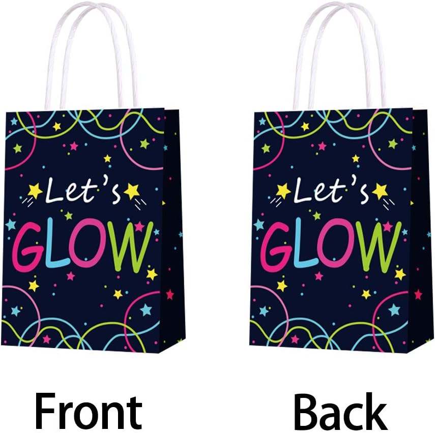 Glow in the Dark Gift Bags, Creative Unique Party Favor Bags Treat Bags for Birthday Party Supplies(12pcs)