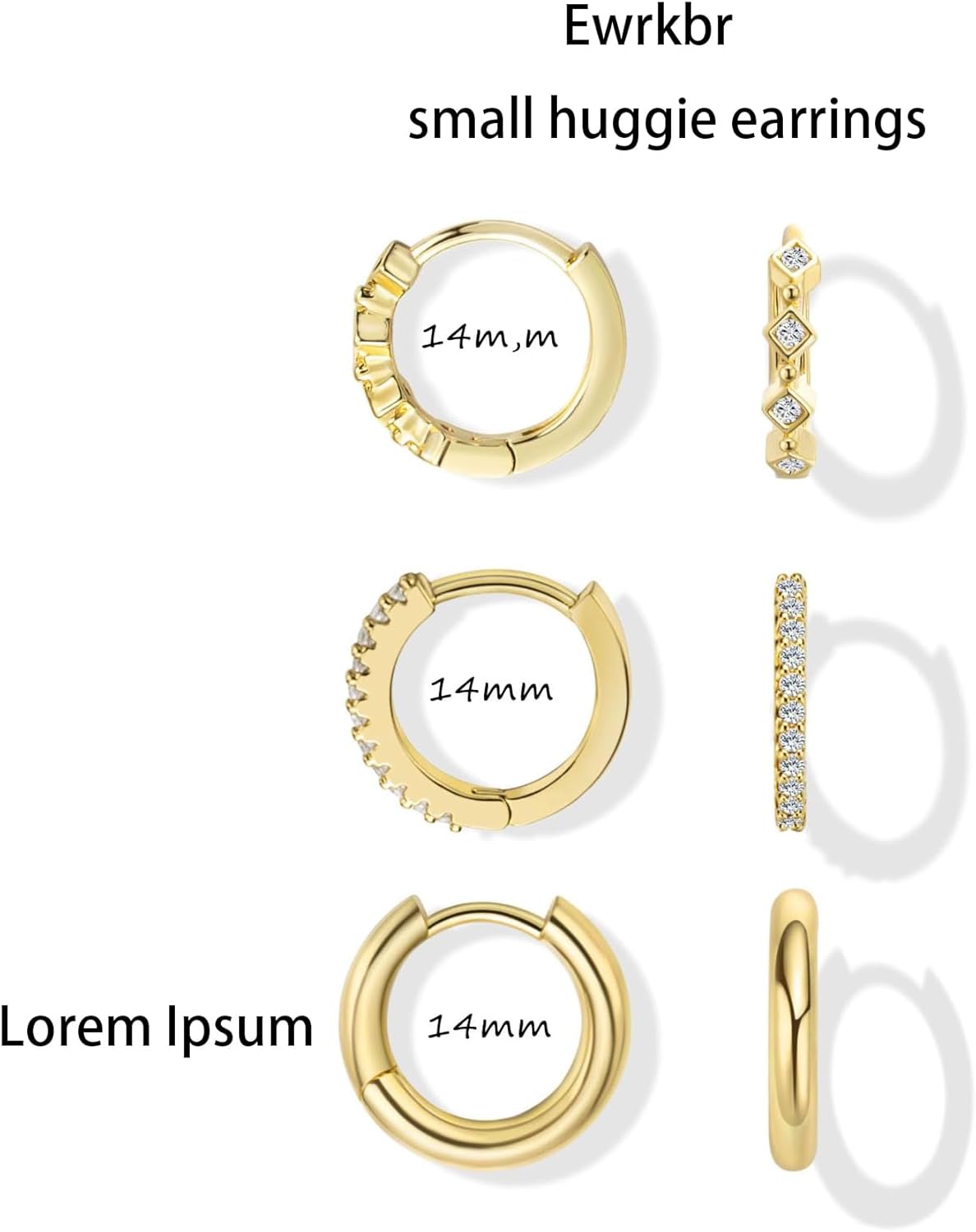 Gold Earrings for Women, 14k Gold Plated Dangle Huggie Earrings for Women Trendy Dainty Gold Hoop Earring Stacks Hypoallergenic Pearl Chain Drop Cartilage Earring Fashion Womens Jewelry