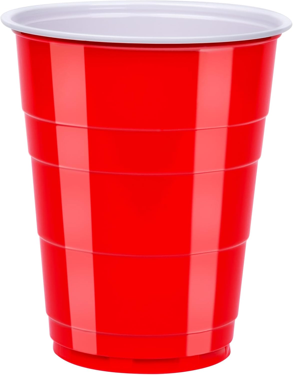 Amazon Basics Disposable Plastic Party Cups, Red, 18oz, 120 Count, Large Pack