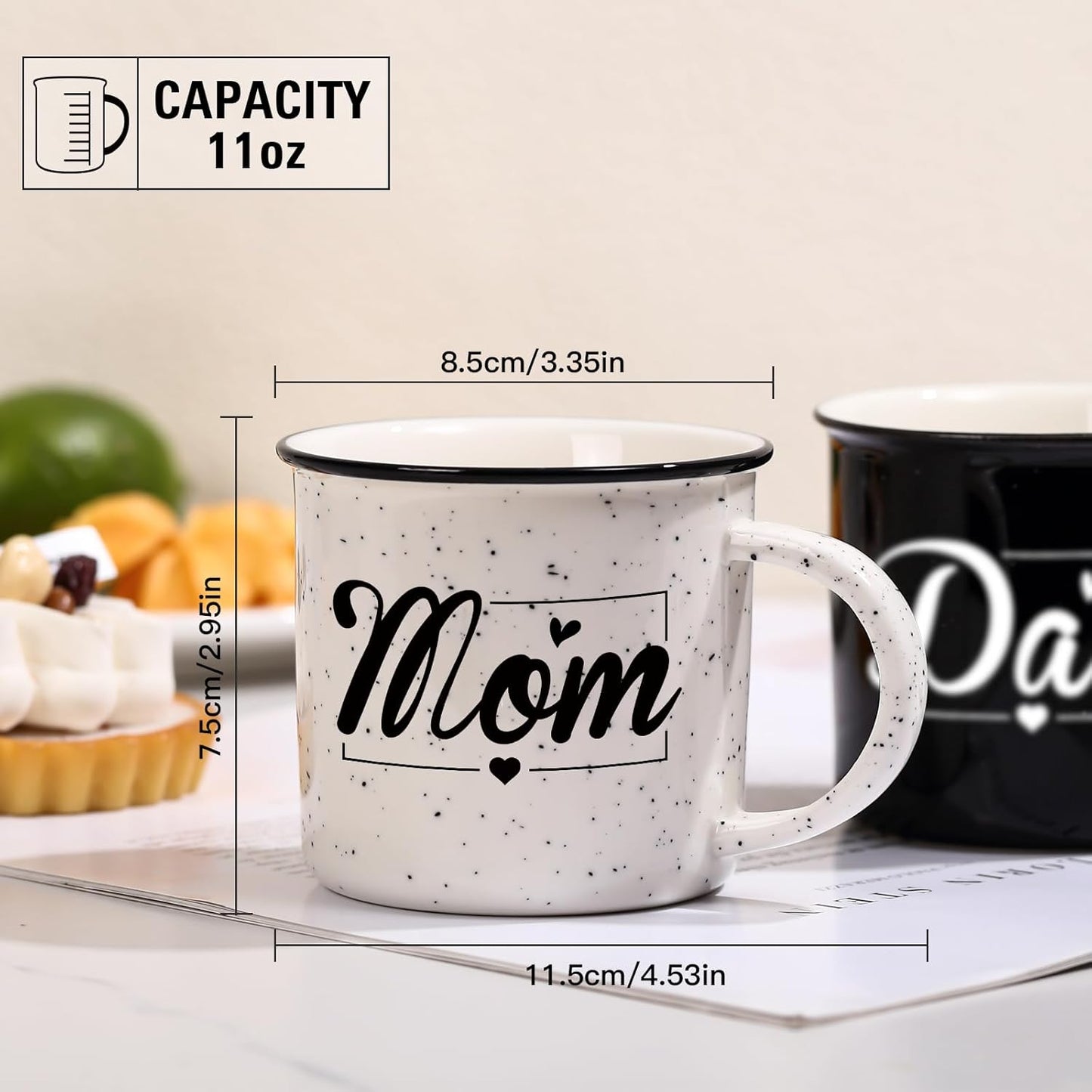 Mom and Dad Mug Set of 2 Coffee Mug 10 Ounce, New Parents Gift for Couples, New Mom and Dad Gifts for Expecting First Time Parents, Thanksgiving and Christmas Gifts