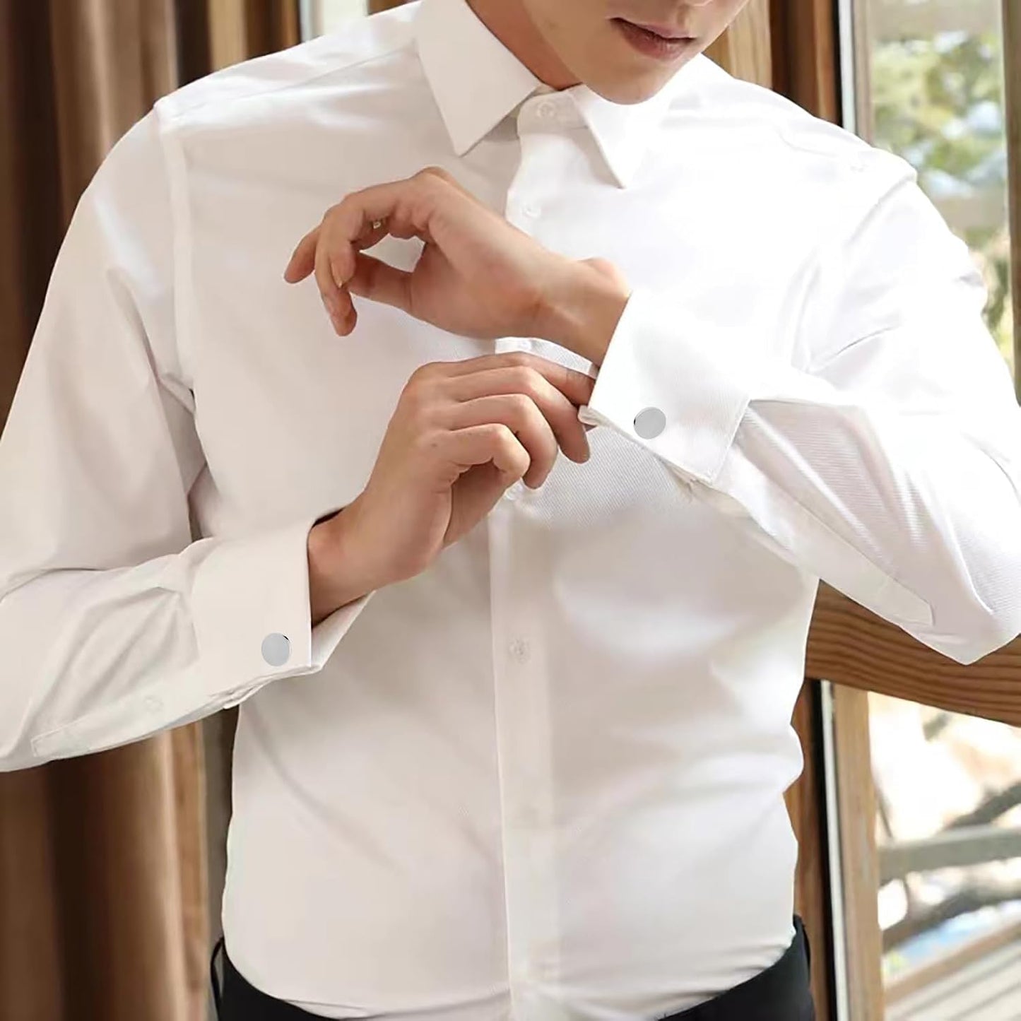 GWD Cufflinks and Tie Clip Set for Men Personalized Cuff Links Business Wedding Father's Day Gift