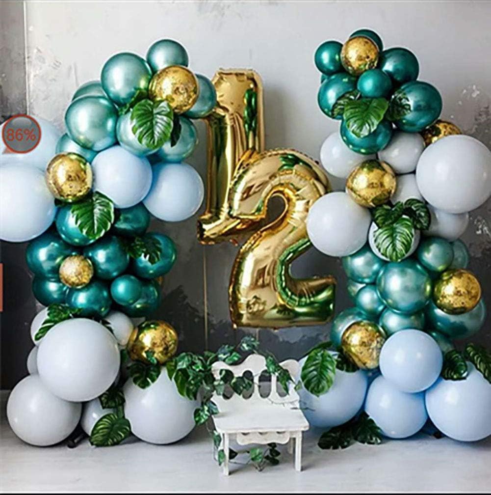 KALOR 12 Inch Metallic Green Balloons, 50 Pcs Latex Helium Metallic Balloons for Kid's Birthday Party, Baby Shower, Wedding, Graduate Party Decorations