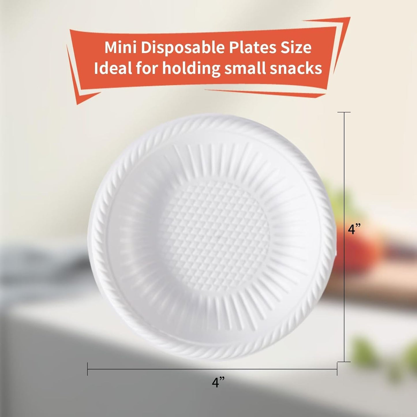 4 Inch Mini Disposable Plates 100 Count Small Plates for Pet Round Paper Starch Plates for Party Dessert Cake Craft Appetizer