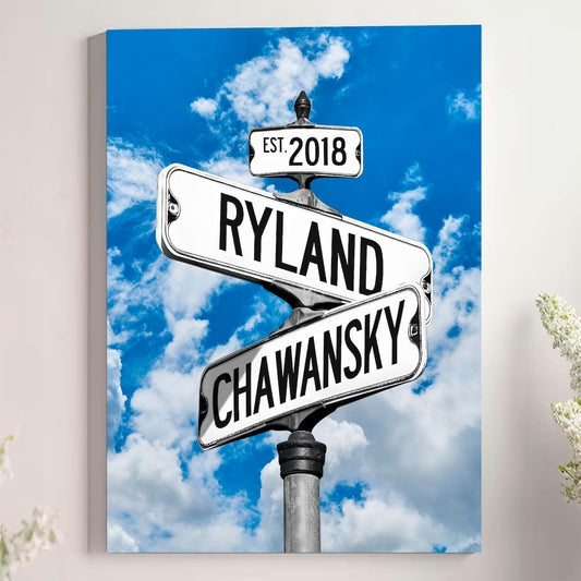 Personalized Crossroad Couples Street Sign Vintage Customize Name And Date Valentine's Day Christmas Birthday Wedding Anniversary Engagement Gifts For Him Her Boyfriend Girlfriend Wife Husband #13