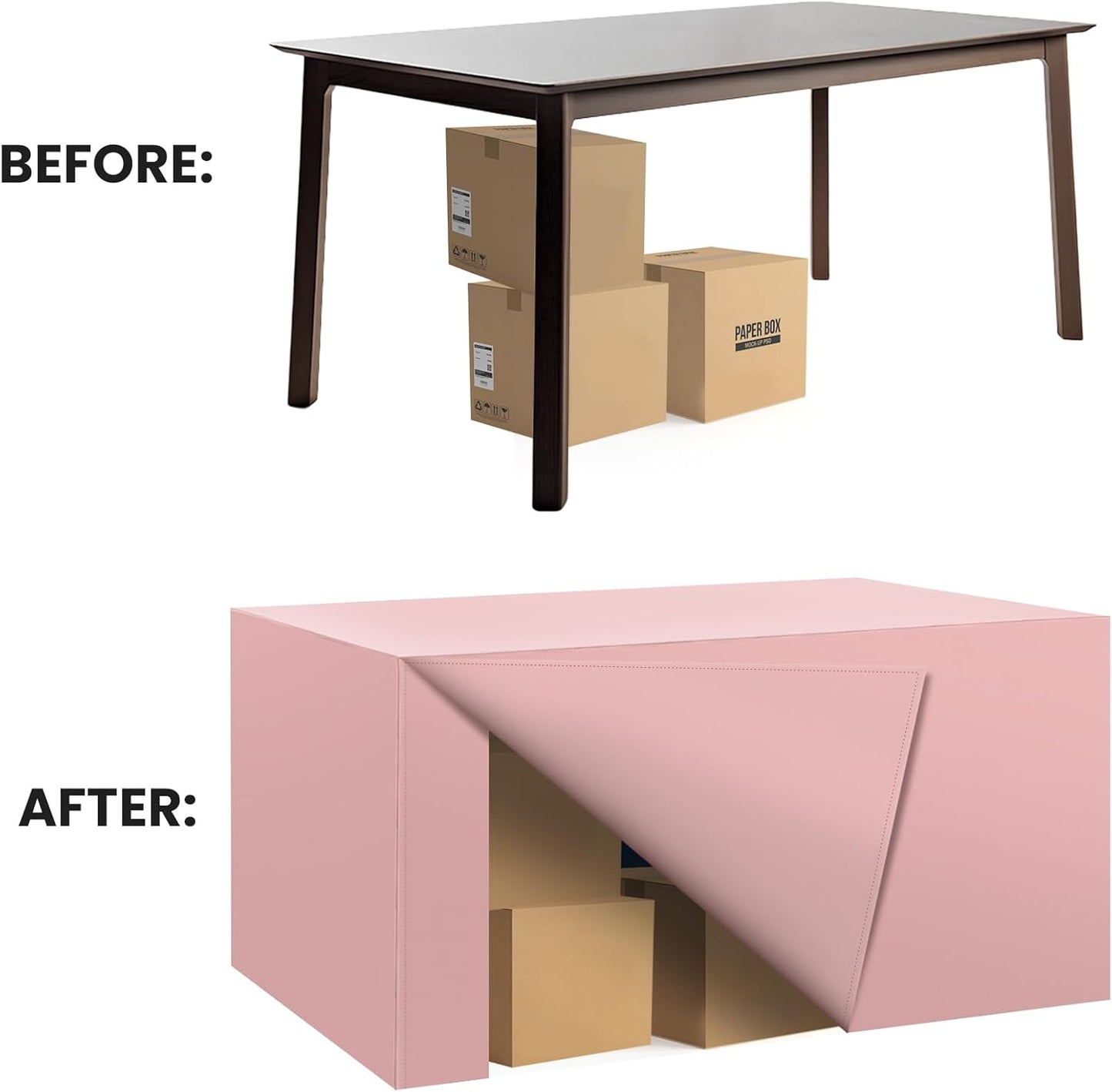 Ascoza 2 Pack Fitted Tablecloth for 4 Foot Rectangle Tables 48 x 24 Inch Dusty Pink Table Covers Water Resistant Polyester Table Cloth for Wedding, Parties,Display, Trade Show (Dusty Pink)