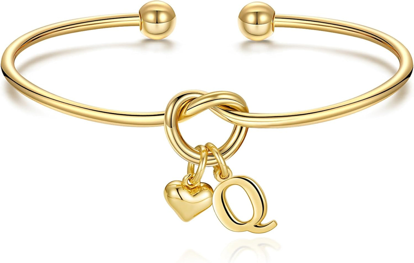 M MOOHAM Christmas Gifts for Women Teen Girls - Knot Initial Bracelets for Women, Bridesmaid Gifts Bridesmaids Proposal Gift Dainty Knot Letter A-Z Heart Initial Bracelet Jewelry Friendship Bracelets