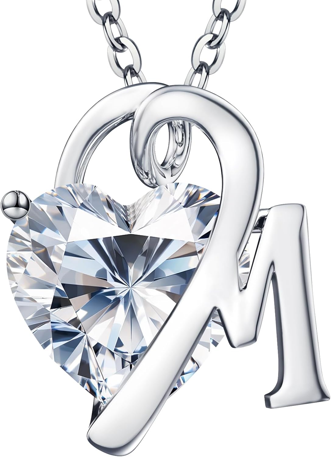 ForeverLove Heart Necklaces for Women, 4-2 Carats Heartshap Moissanite, Silver Pendant Jewelry, Anniversary Birthday Gifts for Wife, Girlfriend, Daughter, Mom