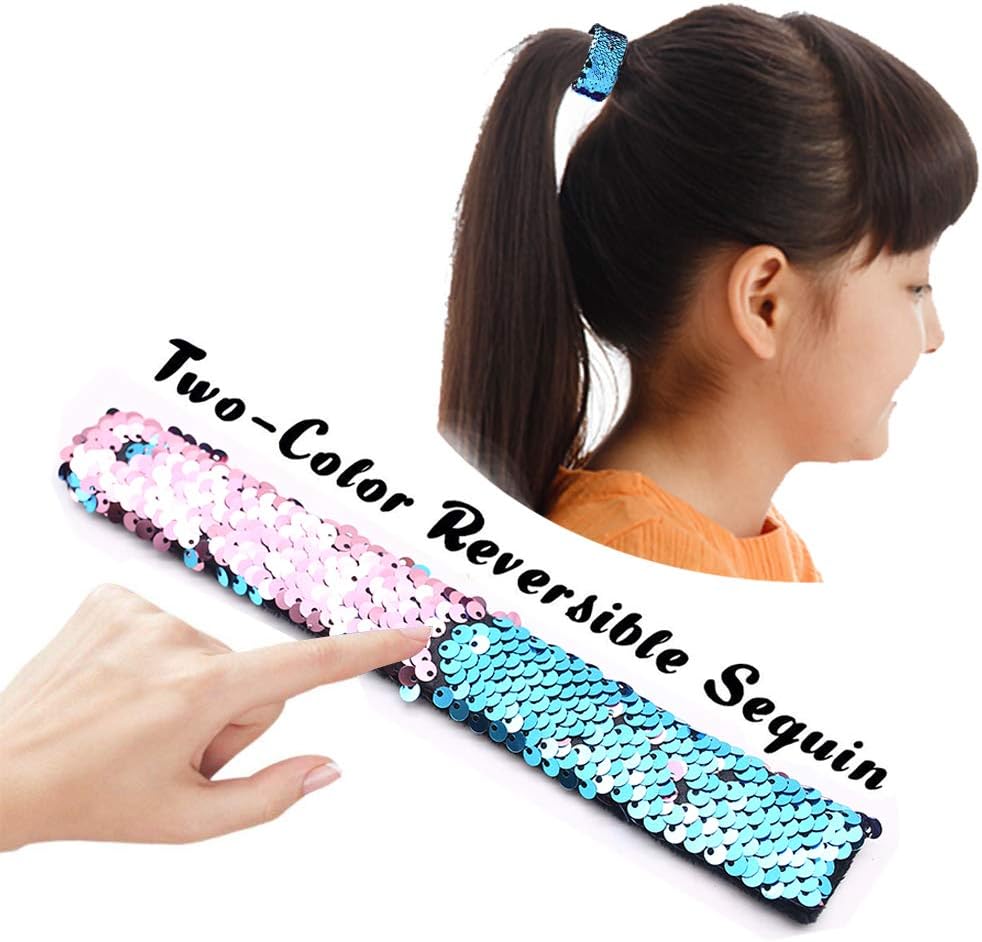 VGOODALL 24pcs Slap Bracelet,Kids Squin Bracelet Mermaid Bracelet Flip Wristband Bracelet Kids Birthday Party Favors Supplies