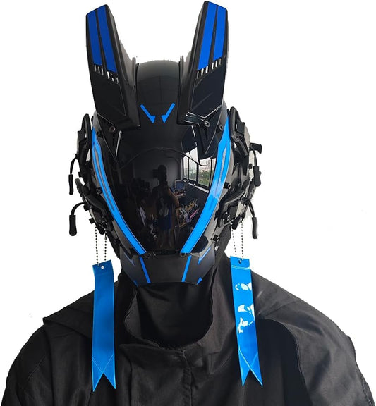 KYEDAY Punk Mask for Men,LED Mask for Women,Futuristic Punk Techwear, Cosplay Halloween Fit Party Music Festival Accessories